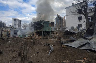 Dans la ville ukrainienne de Kharkiv, le 7 avril 2024.
