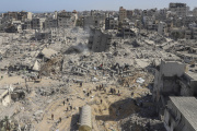 Des bâtiments détruits dans la bande de Gaza, en novembre 2023.