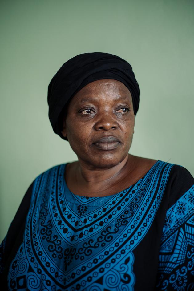 Liberata Rubumba Buratwa, 59, human rights activist, at her daughter's home in Goma, where she had to move because of the war, March 28, 2024.