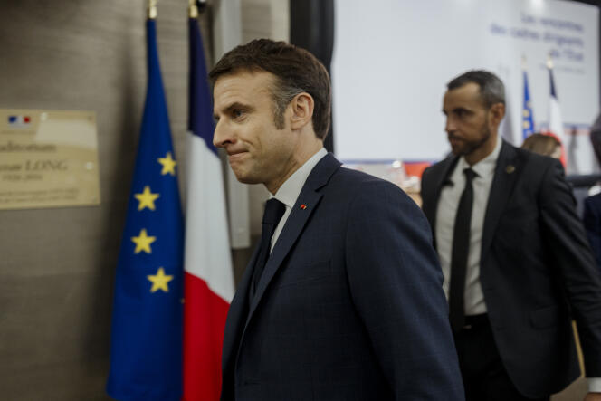Emmanuel Macron, en París, 12 de marzo de 2024. 