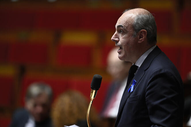 Olivier Marleix, président du groupe parlementaire Les Républicains, à l’Assemblée nationale, le 26 mars 2024.