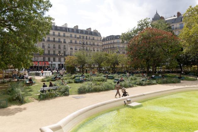 D'Estienne-d'Orves Square, in front of the Sainte-Trinité church, in the 9th arrondissement of Paris.