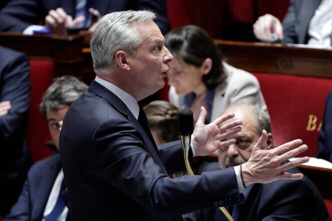 Le ministre de l’économie et des finances, Bruno Le Maire, lors des questions au gouvernement à l’Assemblée nationale, à Paris, le 9 avril 2024. 