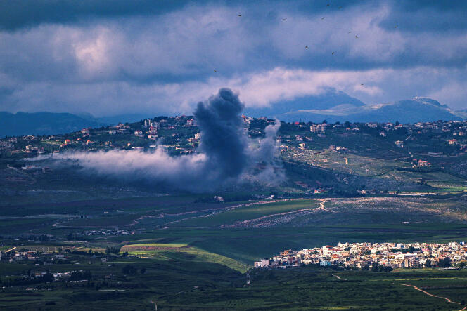 Después de un bombardeo israelí en el sur del Líbano, el 10 de abril de 2024.