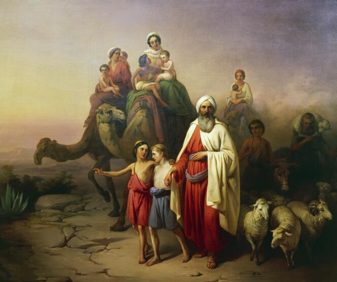 « Le voyage d'Abraham d'Ur à Canaan », 1850, tableau de Jozsef Molnar (1821-1899), huile sur toile, 112 x 130 cm.