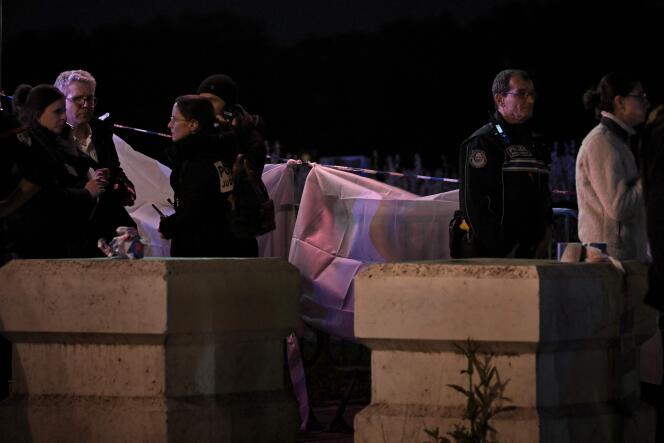 Des policiers bouclent une rue alors qu'une victime est évacuée suite à une attaque meurtrière, à Bordeaux, le 9 avril 2024. 