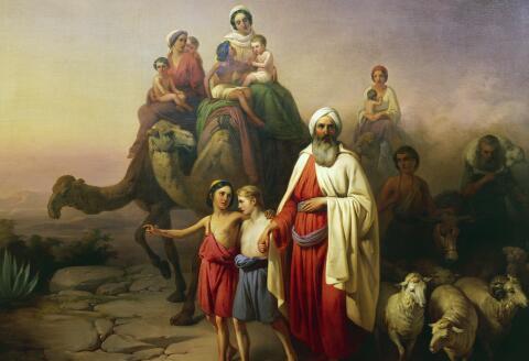 HUNGARY - OCTOBER 06: Abraham's Journey from Ur to Canaan, 1850, painting by Jozsef Molnar (1821-1899), oil on canvas, 112x130 cm. Hungary, 19th century. Budapest, Magyar Nemzeti Galeria (Fine Arts Museum) (Photo by DeAgostini/Getty Images)