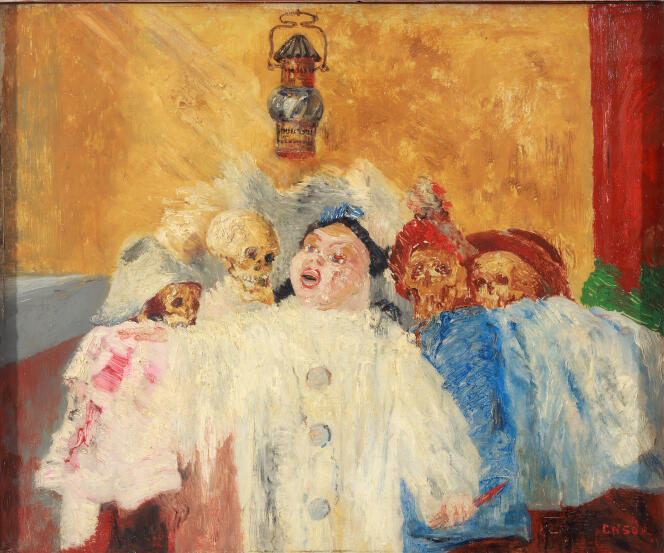 « Pierrot et squelettes » (1905), de James Ensor, huile sur toile.