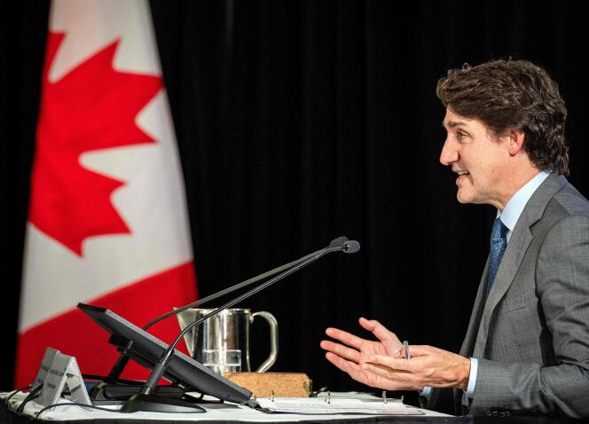 Canadian Prime Minister Justin Trudeau testifies before the Public Inquiry into Foreign Interference in Federal Electoral Processes and Democratic Institutions in Ottawa on April 10, 2024.  