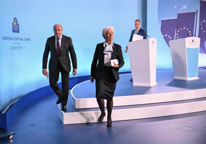 La presidenta del Banco Central Europeo, Christine Lagarde, en Frankfurt am Main (Alemania), el jueves 11 de abril. 