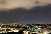 An anti-missile system after Iran launched drones and missiles towards Israel, seen from Ashkelon, Israel, on April 14.