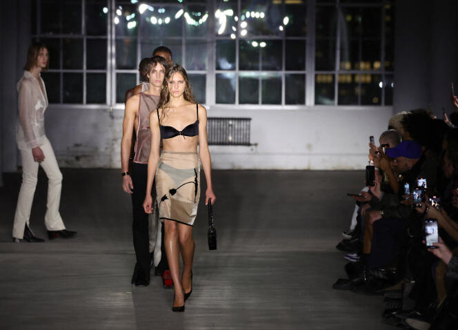 Ludovic de Saint Cernin's fall-winter 2024-2025 collection is presented atop the Starrett-Lehigh Building in Manhattan, New York, on February 11, 2024.