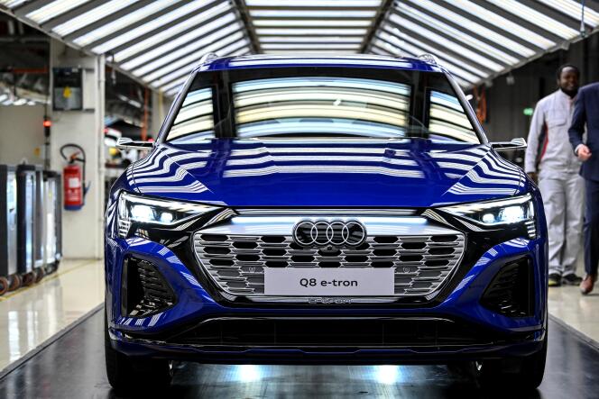 Audi Q8 e-tron at the AUDI factory in Brussels, December 14, 2022. 