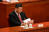 Xi Jinping lors de la session de clôture de la 14e Assemblée populaire nationale au Grand Hall du peuple à Pékin, le 11 mars 2024.
