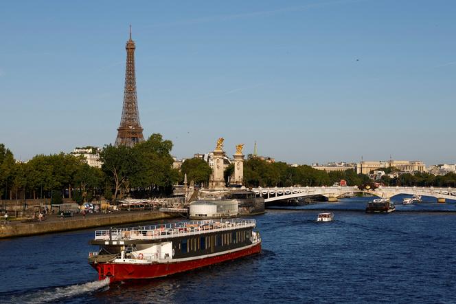 Lors de la répétition technique de la cérémonie d’ouverture sur la Seine, en juillet 2023.