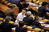 Le président du Rassemblement national, Jordan Bardella, au Parlement européen, à Bruxelles, le 11 avril 2024.
