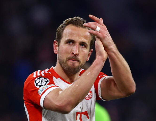 Harry Kane (Bayern Munich), after the Champions League quarter-final second leg between his team and Arsenal, at the Allianz Arena, in Munich, on April 17, 2024.