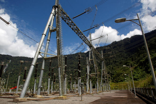  Vue des installations de la centrale hydroélectrique équatorienne Coca Codo Sinclair à Napo, en Equateur, le 1er juin 2018.