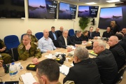 At a war cabinet meeting held in the Tel Aviv office of Israeli Prime Minister Benjamin Netanyahu on April 14, 2024.