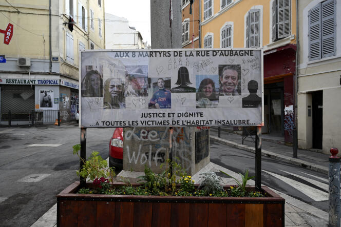 Portraits des huit victimes de l’effondrement de deux immeubles (survenu le 5 novembre 2018), rue d’Aubagne à Marseille, le 3 novembre 2020.