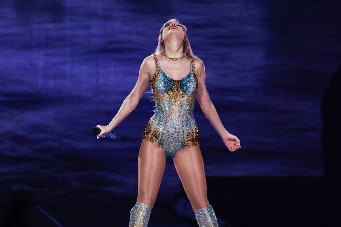     La chanteuse américaine Taylor Swift, dans le cadre de son « Eras World Tour » à Sydney, le 23 février 2024. 