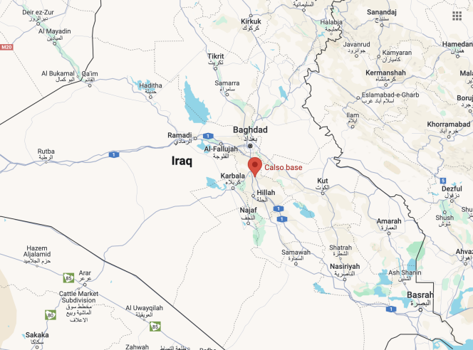 Base militaire de Calso, dans le centre de l'Irak, bombardée dans la nuit du 19 au 20 avril 2024.