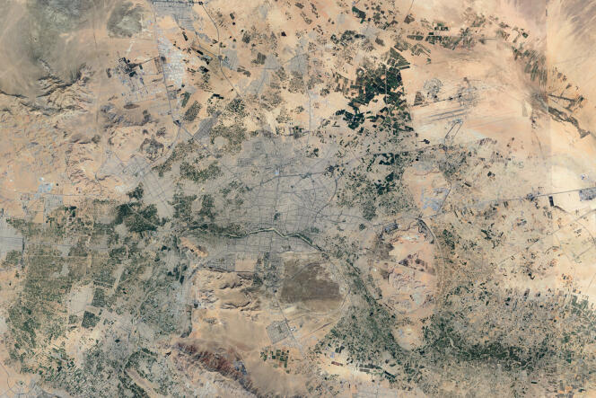 Immagine satellitare di Isfahan, Iran.