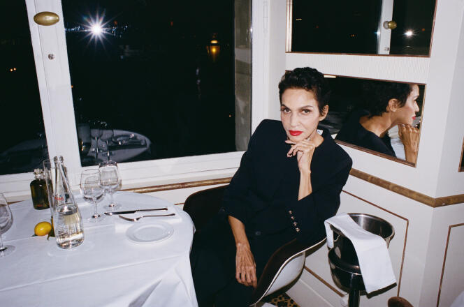 Farida Khelfa, au restaurant Loulou, Paris 1ᵉʳ, le 5 février 2024.