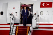 Le président turc, Recep Tayyip Erdogan, à Erbil, la capitale du gouvernement régional du Kurdistan, le 22 avril 2024. 