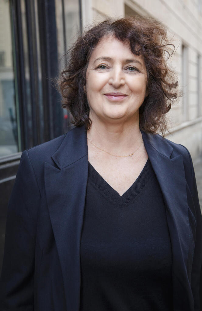 The writer Yasmina Liassine, in Paris, in 2024.