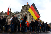 Des manifestants du parti d’extrême droite Alternative pour l’Allemagne (AfD),à Berlin, le 8 octobre 2022.