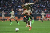 L’attaquant du Paris Saint-Germain Kylian Mbappé face à Lorient, le 24 avril 2024.
