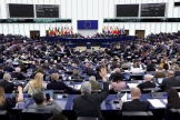 Le Parlement européen pendant la session plénière le 24 avril 2024 à Strasbourg.