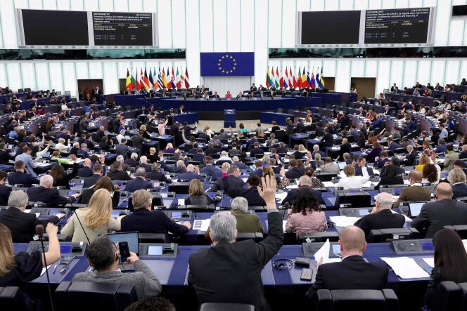 Le Parlement européen lors de la session plénière du 24 avril 2024 à Strasbourg.