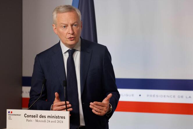 Le ministre de l'Économie et des Finances, Bruno Le Maire, à Paris, le 24 avril 2024. 