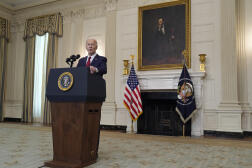 Joe Biden à la Maison Blanche, le 24 avril 2024, à Washington.