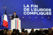 Le président français Emmanuel Macron à l’Université de la Sorbonne à Paris, le 25 avril 2024. 