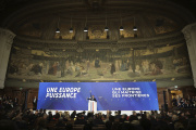 Emmanuel Macron, during his speech at the Sorbonne, Paris, April 25, 2024.