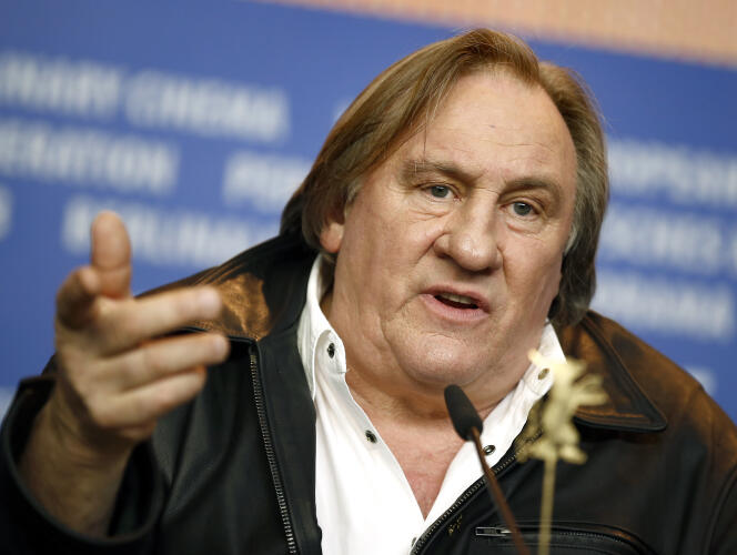 Gérard Depardieu, lors de la conférence de presse du film « Saint Amour », à la Berlinale, à Berlin, le 19 février 2016.