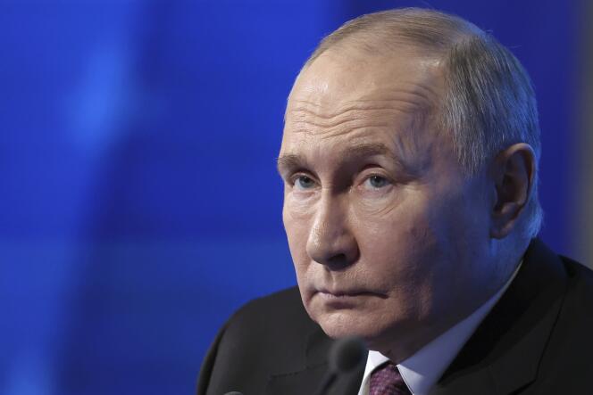 Le président russe Vladimir Poutine à Moscou, Russie, le 25 avril 2024. 