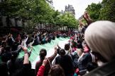 Manifestation pour la paix à Gaza à l’appel de nombreuses organisations, place de la Sorbonne, à Paris, le 3 mai 2024.