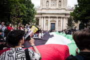 Mobilisation étudiante propalestinienne à la Sorbonne, à Paris, le 29 avril 2024. 