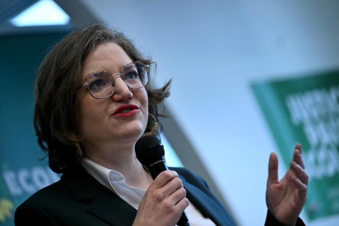 La tête de liste d’Europe Ecologie-Les Verts aux élections européennes, Marie Toussaint, mardi 30 avril 2024.