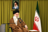 Le Guide suprême iranien, l’ayatollah Ali Khamenei, lors d’une réunion avec des enseignants à Téhéran, le 1ᵉʳ mai 2024.