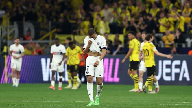 Kylian Mbappé lors de la demi-finale aller de Ligue des champions entre le PSG et le Borussia Dortmund, au Signal Iduna Park, à Dortmund (Allemagne), le 1er mai 2024.