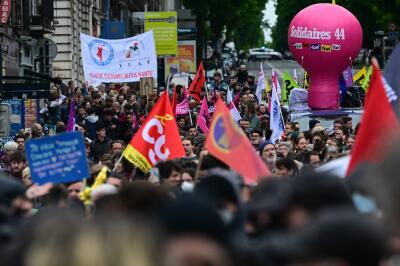 Une manifestation du 1er-Mai à Nantes, le 1er mai 2024. 