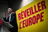 L’eurodéputé socialiste Raphaël Glucksmann en meeting de campagne à Villeurbanne (Drôme), le 1ᵉʳ mai 2024.