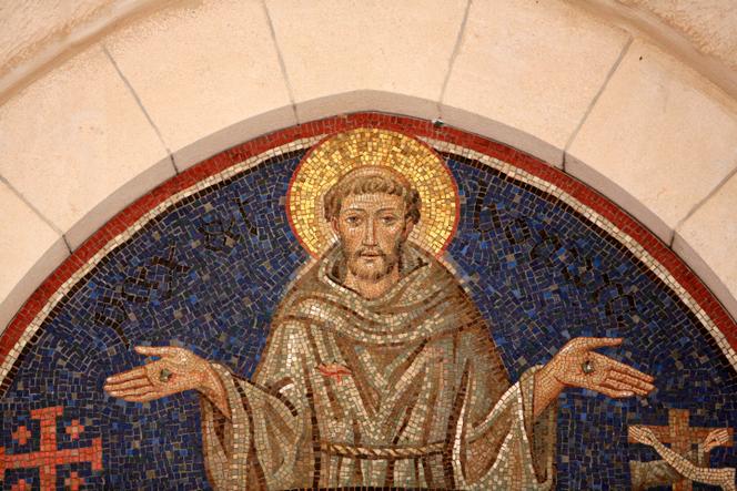 Mosaïque représentant un moine franciscain