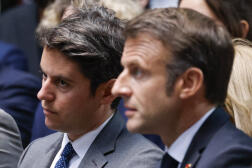 Gabriel Attal et Emmaunel Macron, à Paris, le 15 avril 2024.