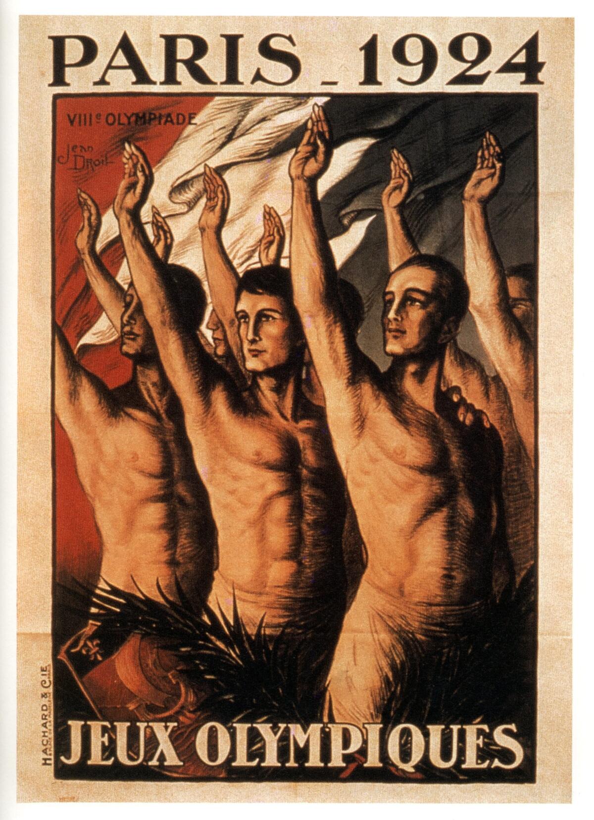 Les VIIIᵉ Jeux olympiques, à Paris, du 4 mai au 27 juillet 1924, introduisent le salut olympique. Proche du salut nazi, il sera supprimé après-guerre.